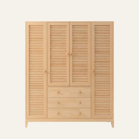 4 Kapaklı Panjurlu Ayaklı Kulplu Dolap